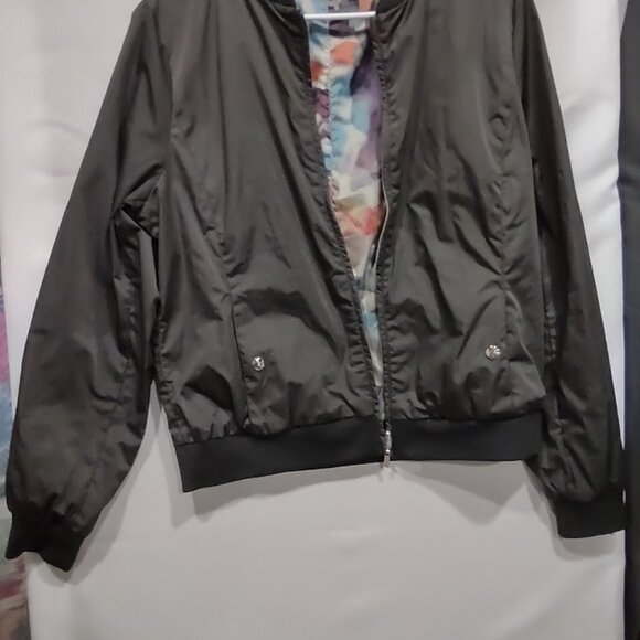 ZHEJIANG GARDA REVERSIBLE BOMBER JACKET WINDBREAKER PASTEL FLORAL AND BROWN XXL - Picture 10 of 15